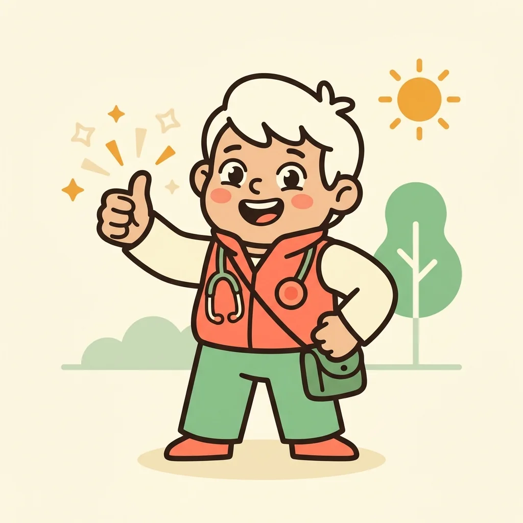 BodyForge mascot praising