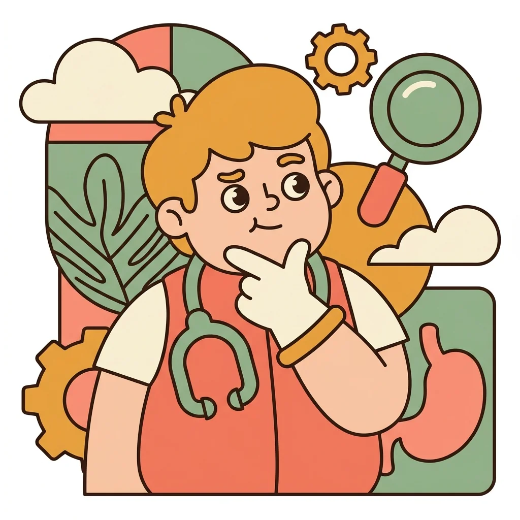 BodyForge mascot thinking