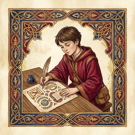 HistoryForge mascot working