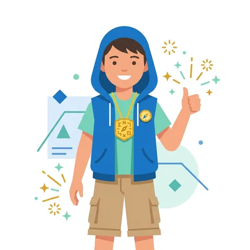MathQuest mascot praising