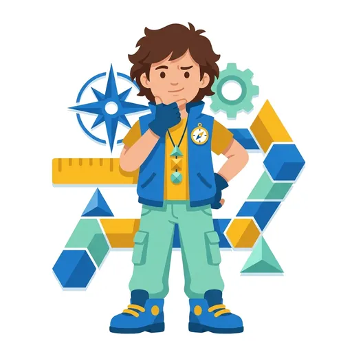 MathQuest mascot thinking