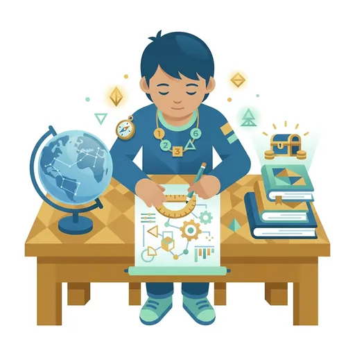 MathQuest mascot working